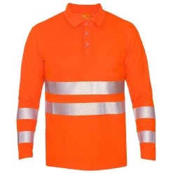 UV High Visible Polo Shirt Long Sleeves Kl.2 Man